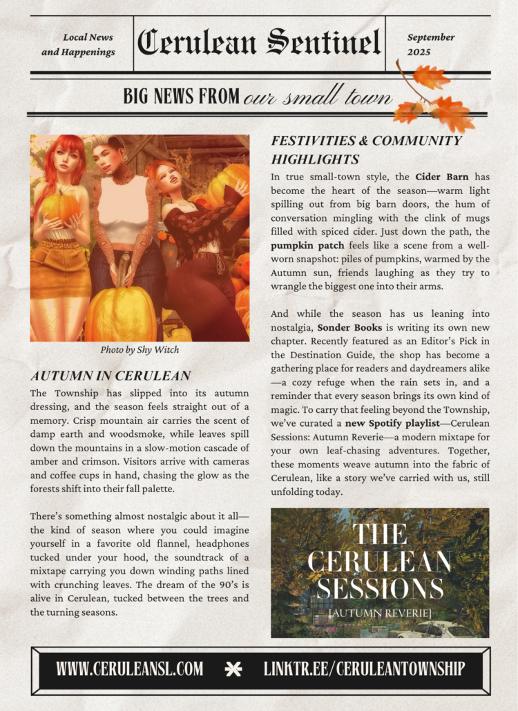 Cerulean Sentinel September Edition Out Now!